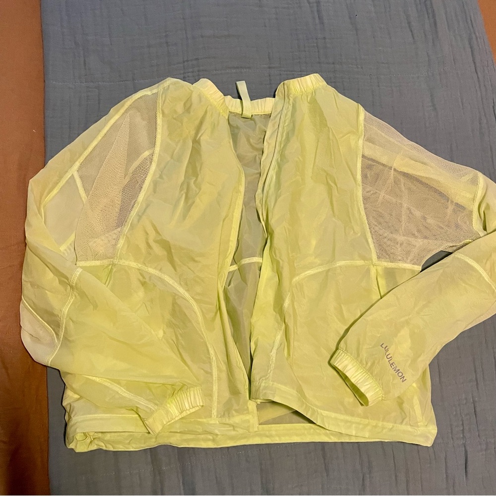 Lululemon sheer cropped yellow jacket